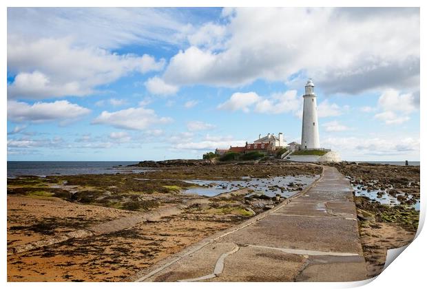 St Marys Lighthouse, Whitley Bay Print by Rob Cole