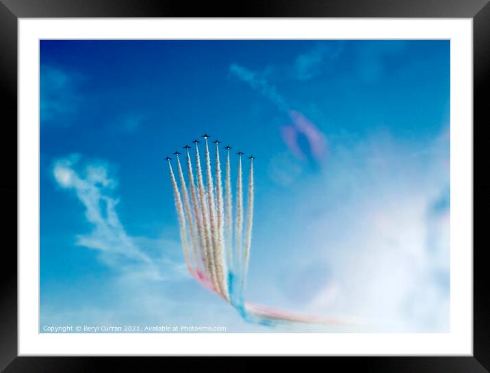 Spectacular Red Arrows Display over Carbis Bay Cor Framed Mounted Print by Beryl Curran