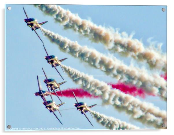 Spectacular Red Arrows Display Acrylic by Beryl Curran