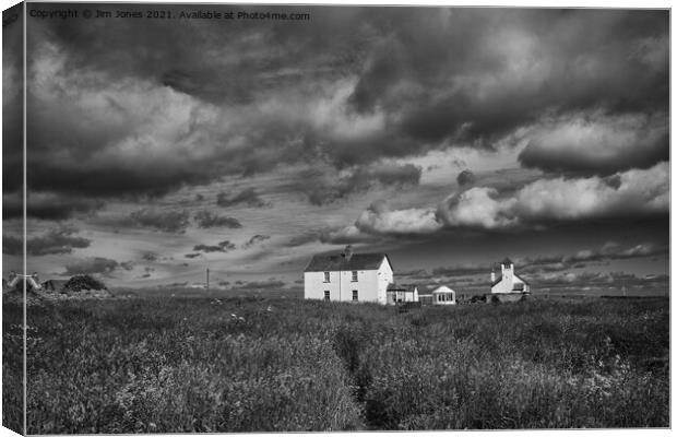 Whitewashed Buildings in Monochrome Canvas Print by Jim Jones