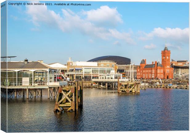 The Waterfront at Cardiff Bay Wales Canvas Print by Nick Jenkins