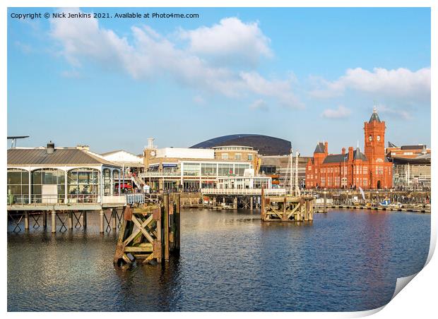 The Waterfront at Cardiff Bay Wales Print by Nick Jenkins