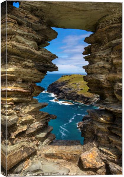 Stunning View from Tintagel Castle in Cornwall, UK Canvas Print by Chris Dorney