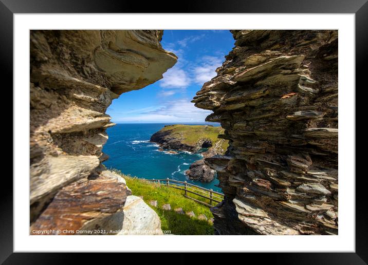Stunning View from Tintagel Castle in Cornwall, UK Framed Mounted Print by Chris Dorney