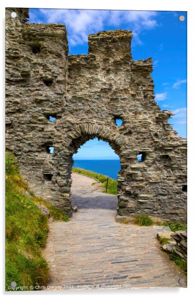 Tintagel Castle in Cornwall, UK Acrylic by Chris Dorney