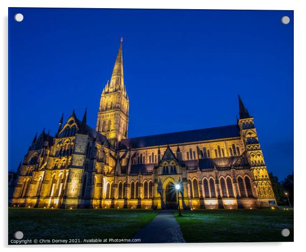 Salisbury Cathedral in Wiltshire, UK Acrylic by Chris Dorney