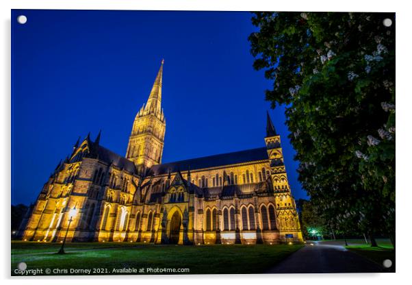 Salisbury Cathedral in Wiltshire, UK Acrylic by Chris Dorney