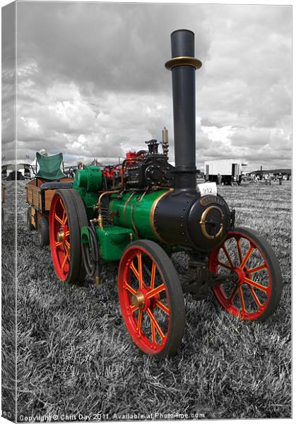 Steam Tractor. Canvas Print by Chris Day