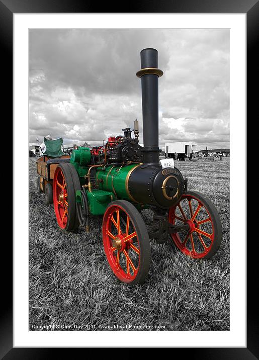 Steam Tractor. Framed Mounted Print by Chris Day