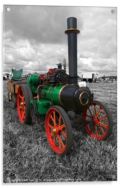 Steam Tractor. Acrylic by Chris Day