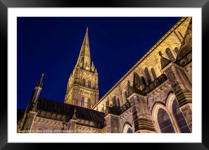 Salisbury Cathedral in Wiltshire, UK Framed Mounted Print by Chris Dorney