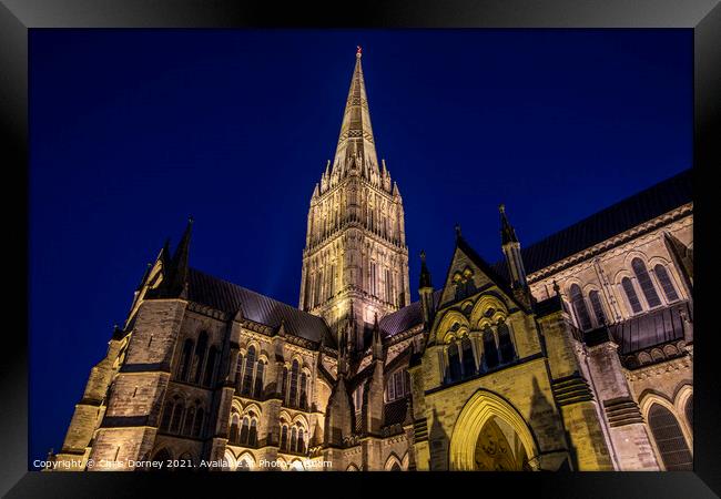 Salisbury Cathedral in Wiltshire, UK Framed Print by Chris Dorney