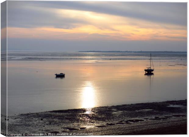 Tranquil sea, Leigh-on-Sea Canvas Print by Christine Birch