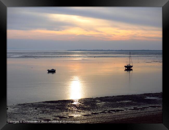 Tranquil sea, Leigh-on-Sea Framed Print by Christine Birch