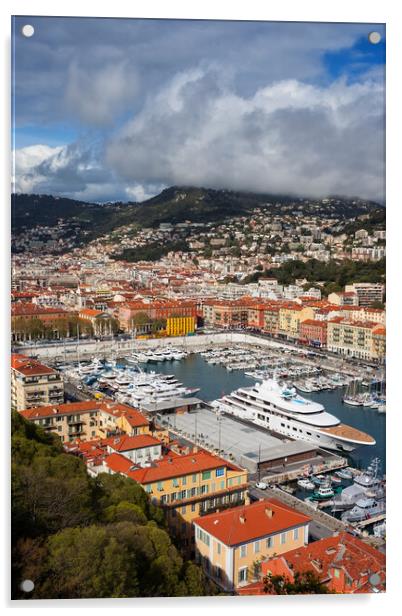 City of Nice in France Acrylic by Artur Bogacki