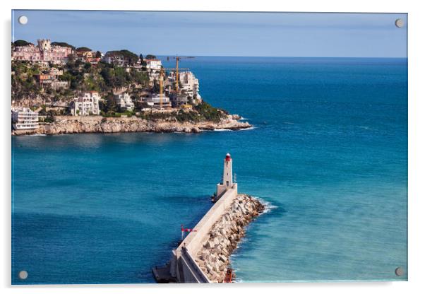 French Rivier Coastline of Mediterranean Sea in France Acrylic by Artur Bogacki