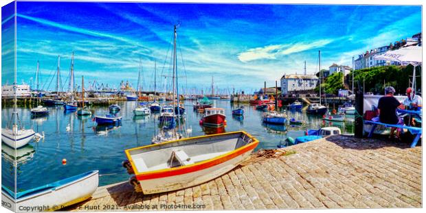 Brixham A View From The Strand Canvas Print by Peter F Hunt
