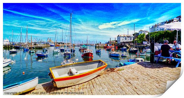 Brixham A View From The Strand Print by Peter F Hunt