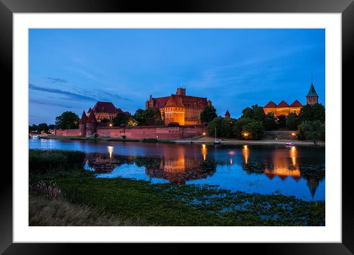 Malbork Castle In Poland Evening River View Framed Mounted Print by Artur Bogacki