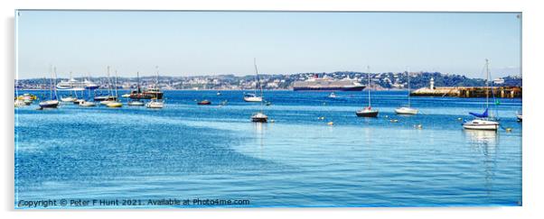 A View Of Torbay Acrylic by Peter F Hunt