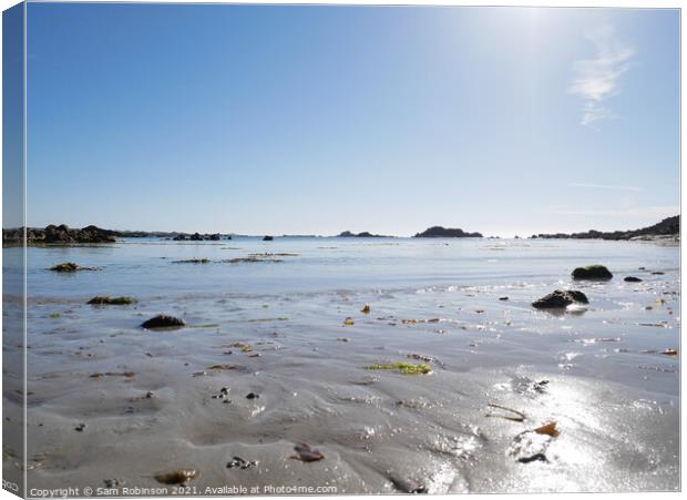 Low Tide, Guernsey Canvas Print by Sam Robinson