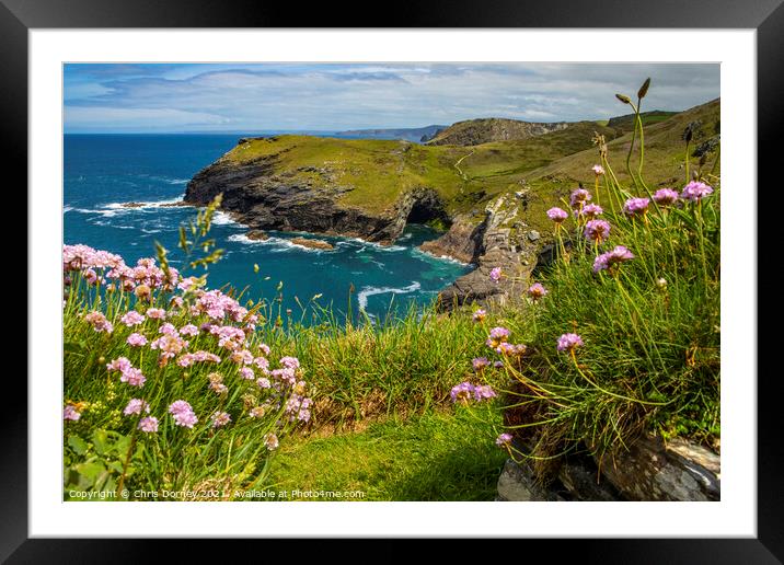 Beautiful View from Tintagel Castle in Cornwall, UK Framed Mounted Print by Chris Dorney