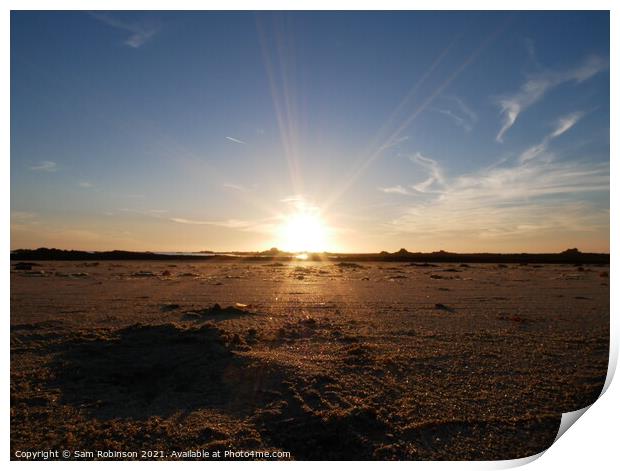 Beach Sunset, Guernsey Print by Sam Robinson