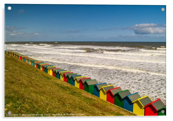 Beach Huts, Whitby, North Yorkshire Acrylic by Michael Shannon