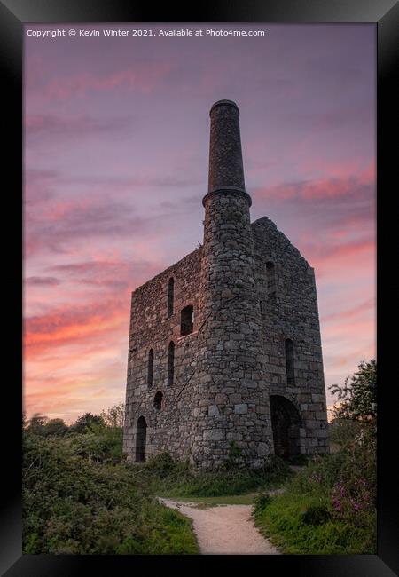 South Wheal sunset Framed Print by Kevin Winter