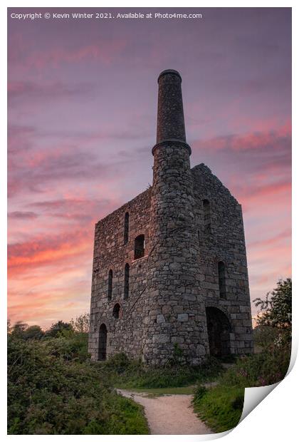 South Wheal sunset Print by Kevin Winter