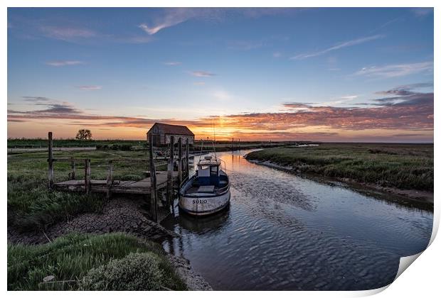 Sunset over the old coal barn in Thornham   Print by Gary Pearson