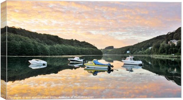 Sunset Clouds Over The East Looe River. Canvas Print by Neil Mottershead