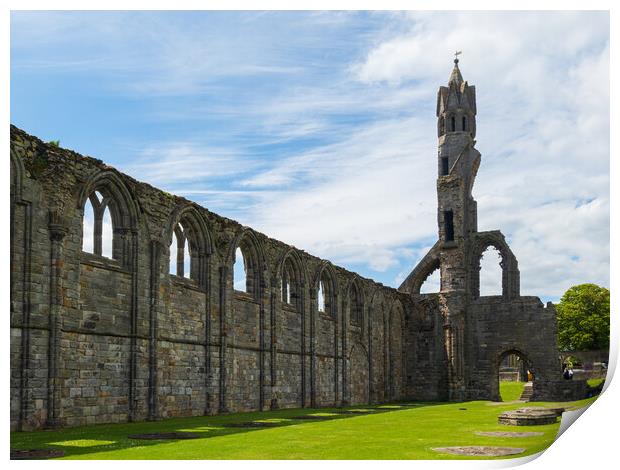 St Andrews Cathedral Print by Tommy Dickson