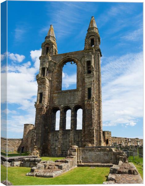 St Andrews Cathedral Ruins Canvas Print by Tommy Dickson