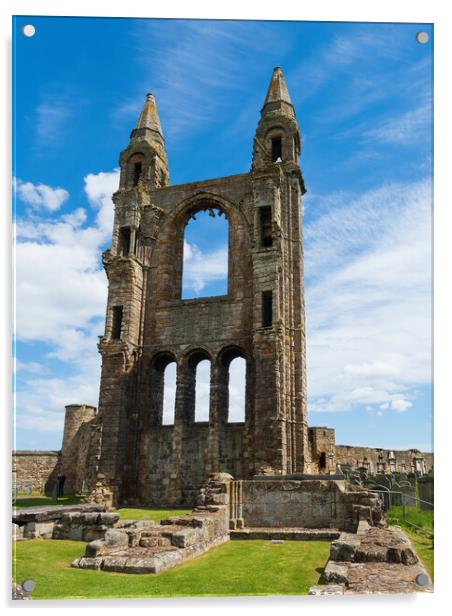 St Andrews Cathedral Ruins Acrylic by Tommy Dickson