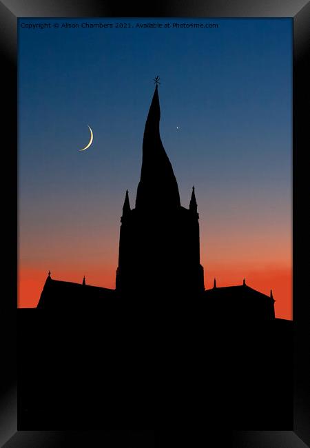 Chesterfield Crooked Spire Framed Print by Alison Chambers