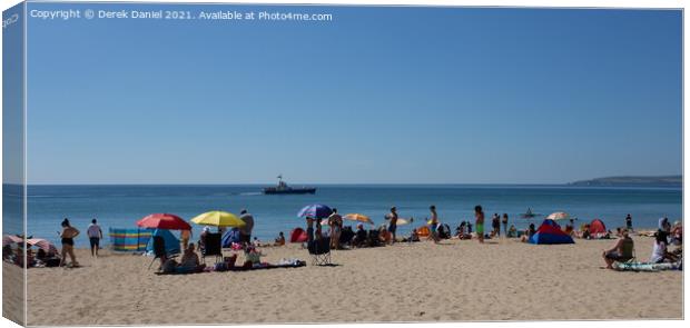 Blissful Bournemouth Beach Canvas Print by Derek Daniel