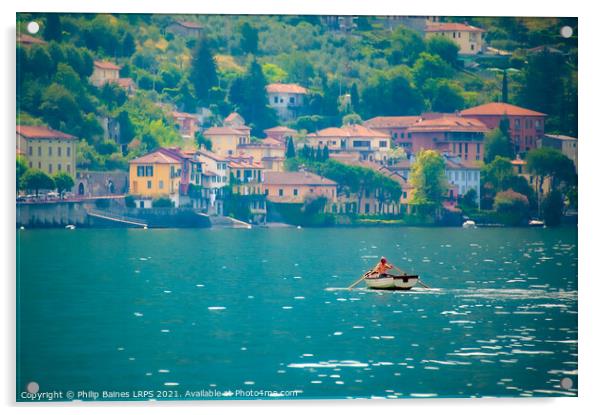 Lake Como Acrylic by Philip Baines
