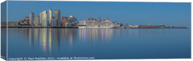 Liverpool Waterfront and MSC Virtuosa Canvas Print by Paul Madden