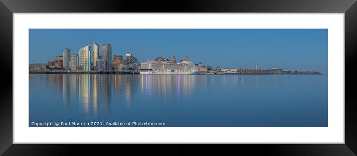 Liverpool Waterfront and MSC Virtuosa Framed Mounted Print by Paul Madden