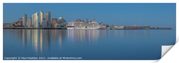 Liverpool Waterfront and MSC Virtuosa Print by Paul Madden