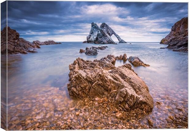 Bow Fiddle Rock Portknockie Canvas Print by John Frid