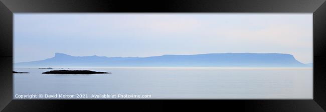 Eigg from Arisaig on a Calm Day Framed Print by David Morton