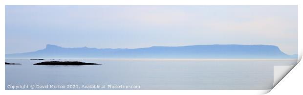 Eigg from Arisaig on a Calm Day Print by David Morton