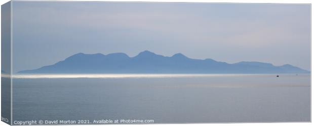 Island of Rum from Arisaig on a Calm Day Canvas Print by David Morton