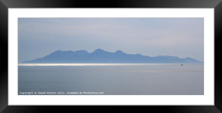 Island of Rum from Arisaig on a Calm Day Framed Mounted Print by David Morton