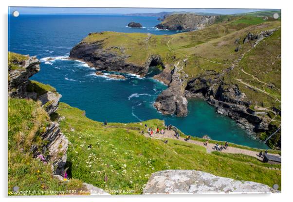 Beautiful View from Tintagel Castle in Cornwall, UK Acrylic by Chris Dorney