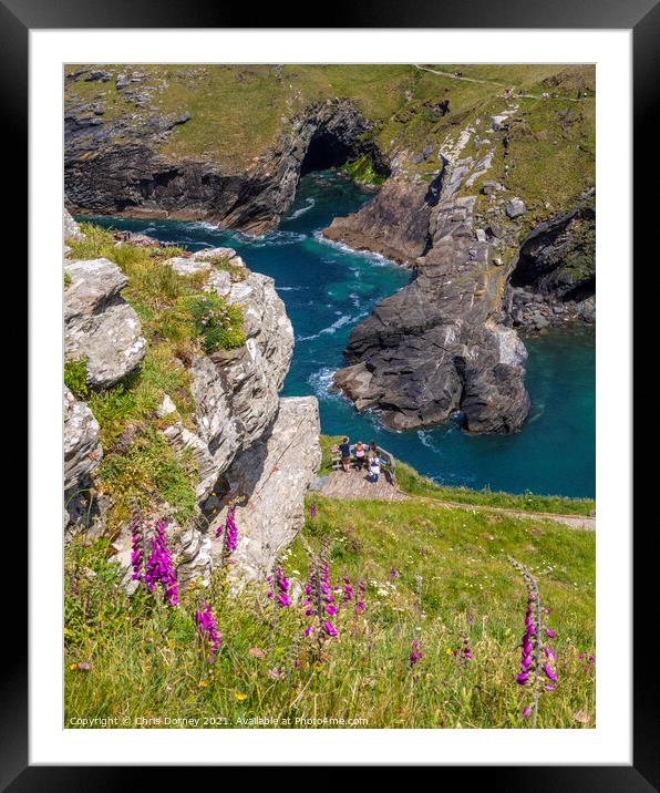 Beautiful View from Tintagel Castle in Cornwall, UK Framed Mounted Print by Chris Dorney