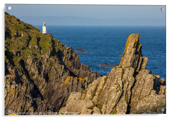 Spy House Point Lighthouse at Polperro in Cornwall, UK Acrylic by Chris Dorney