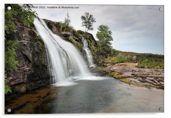 The Ardessie Falls near Dundonnell, NW Highlands, Scotland, UK Acrylic by David Forster